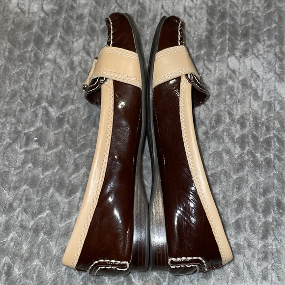 Franco Sarto 2 Tone Patent Leather Kody Flats Adorned w Large buckle design - Picture 6 of 13